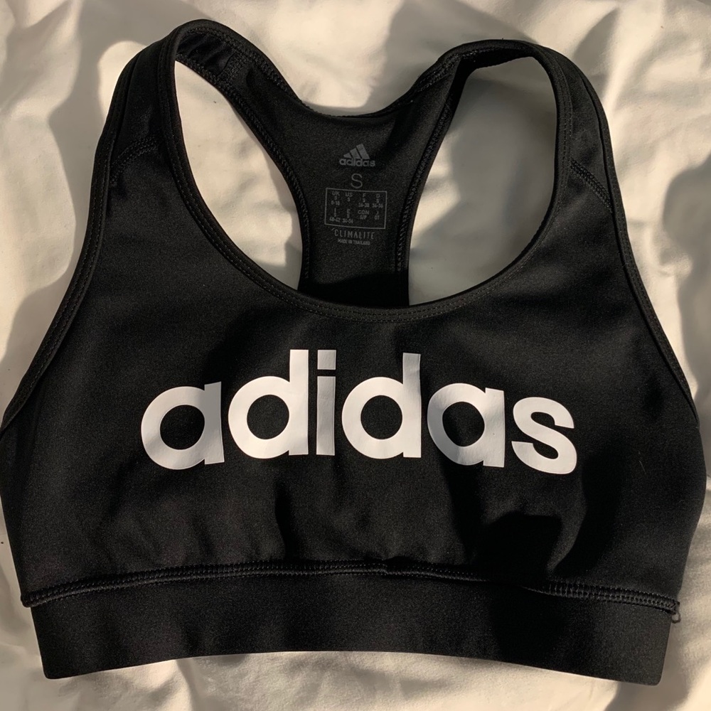 black adidas sports bra